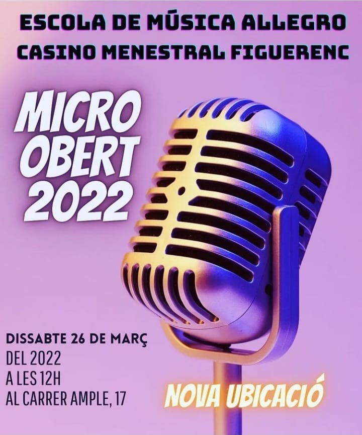 I aquest dissabte, en @quimpastoret i en @jaumepujadas de #tequatre @tequatret4 participaran amb el combo d'adults a l'edició 2022 de "Micro Obert" que organitza el @casinomenestralfiguerenc a l'edifici del Carrer Ample, 17 (entrada lliure)
