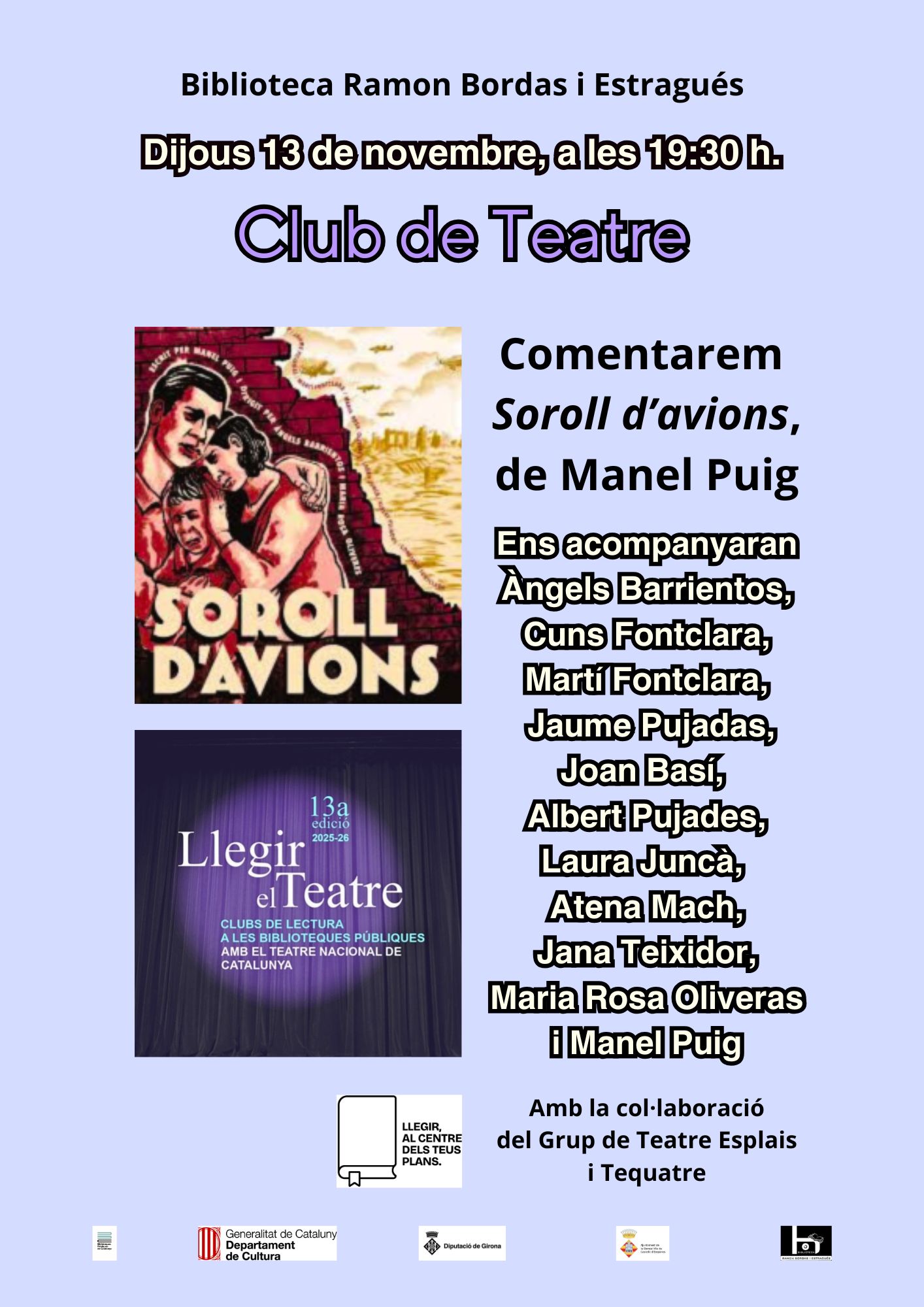 Cartell – Club de teatre – Soroll d’avions